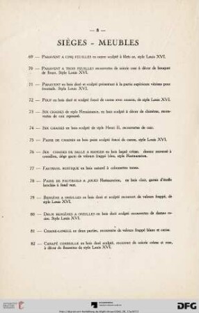 Sièges - Meubles (Nr.69-118)
