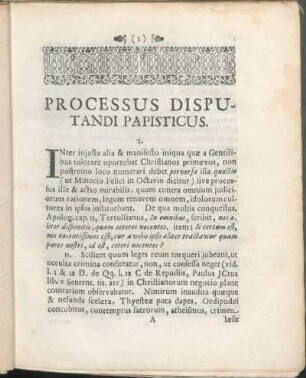 Processus Disputandi Papisticus.