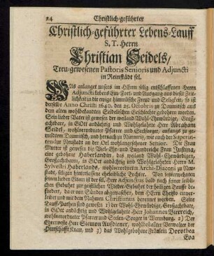 Christlich-geführter Lebens-Lauff
