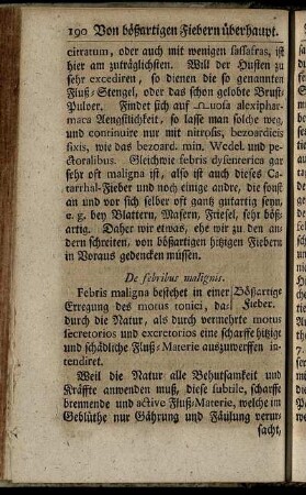 Bößartige Fieber.