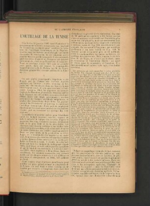 L'Outillage De La Tunisie.