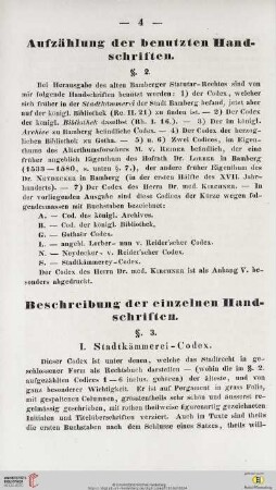 Beschreibung der einzelnen Handschriften