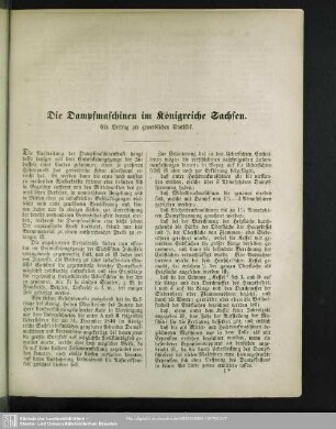 Die Dampfmaschinen im Königreiche Sachsen