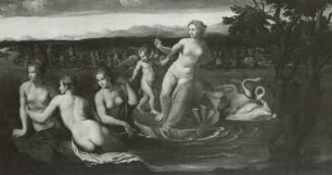 Venus von Schwänen gezogen : Carpi, Girolamo da: Venus von Schwänen gezogen. Öl auf Leinwand; 144 x 267 cm. Dresden: Gemäldegalerie Alte Meister 143