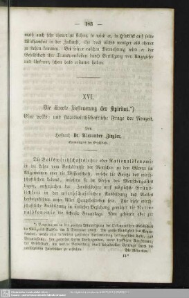 XVI. Die directe Besteuerung des Spiritus : Eine volks- und staatswirthschaftliche Frage der Neuzeit