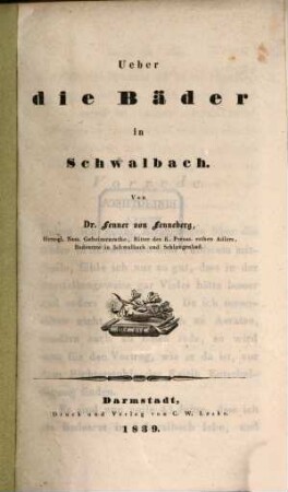 Ueber die Bäder in Schwalbach