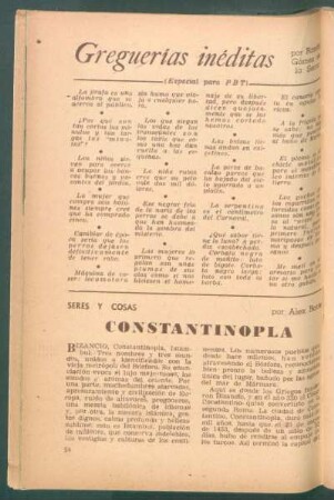 Constantinopla : Seres y cosas