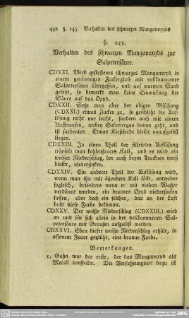 §. 145. Verhalten des schwarzen Manganoxyds zur Salpetersäure