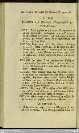 §. 145. Verhalten des schwarzen Manganoxyds zur Salpetersäure