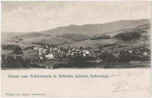 Sebnitz-Schönbach. Blick auf Schönbach, Ansichtskarte