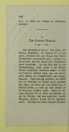 3. Der Kardinal Mazarin. (1643 - 1661.)