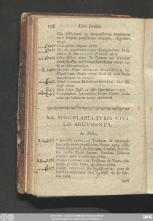 VII. Singularia Iuris Civilis Argumenta.
