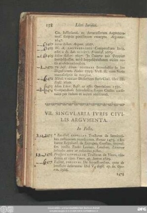 VII. Singularia Iuris Civilis Argumenta.