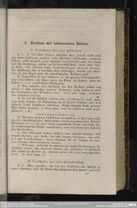 I. Rechnen mit unbenannten Zahlen