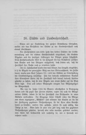 20. Städte und Landesherrschaft.