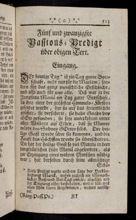 513-534, Fünf und zwanzigste Passions-Predigt