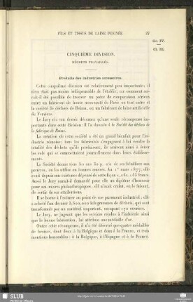 Cinquième Division. Déchets Travaillés