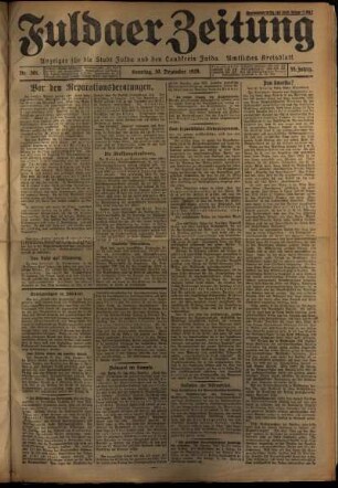 Erste Ausgabe vom Sonntag, den 30. Dezember 1928.