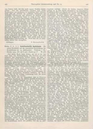 439-441 [Rezension] Krose, Hermann A., Konfessionsstatistik Deutschlands