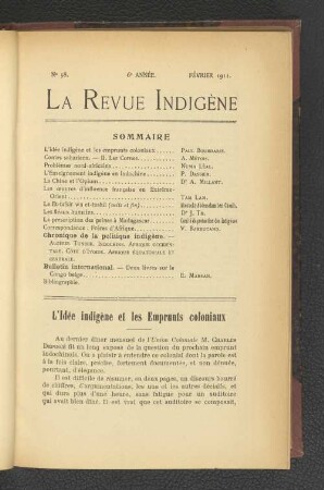 No. 58, 6e Année. Février 1911.