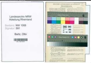 Entnazifizierung Otto Bartz , geb. 31.10.1884 (Kaufmann)