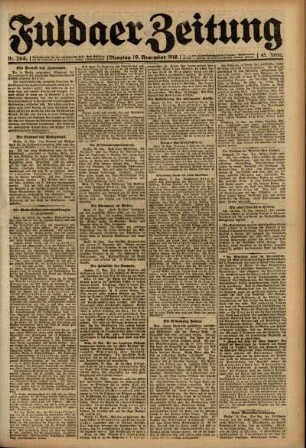 Ausgabe vom Dienstag, den 19. November 1918.