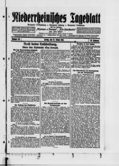 Niederrheinisches Tageblatt : Kempener Volkszeitung : Kempener Zeitung : Lobbericher Tageblatt : Heimatzeitung für den linken Niederrhein