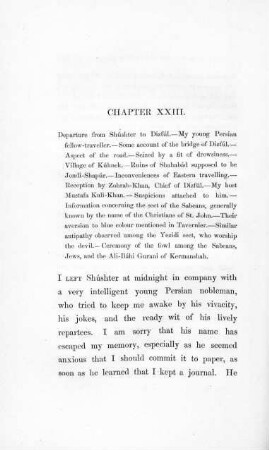 Chapter XXIII: Journey from Shúshter to Dizfúl