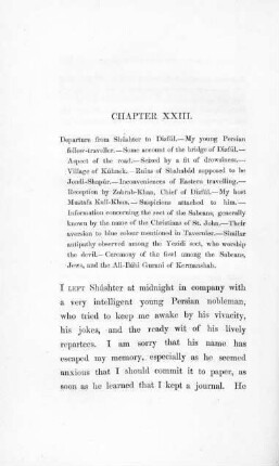 Chapter XXIII: Journey from Shúshter to Dizfúl