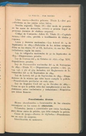 II Procedimientos diversos