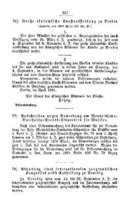 Abhaltung eines internationalen geographischen Kongresses nebst Ausstellung zu Venedig : [II. Universitäten, technische Hochschulen, Akademien etc.]