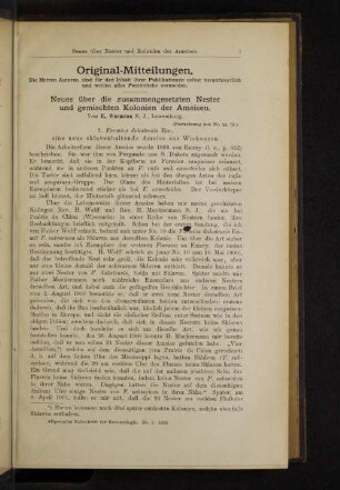 Neues über die zusammengestzten Nester und gemischten Kolonien der Ameisen.