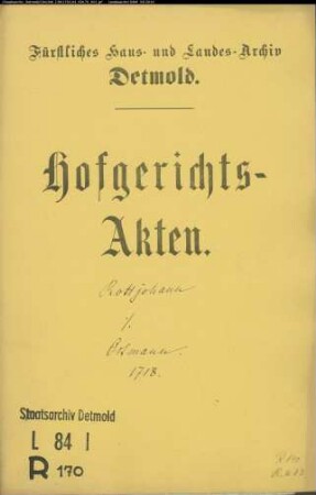 Rottjohanns Erben in sp. Sprick gegen Ostmann zu Greste - Schuldforderung