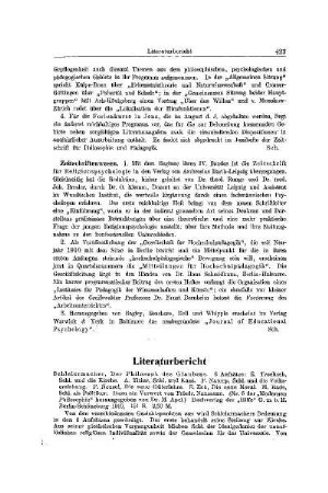 Literaturbericht