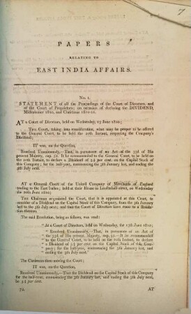 Papers relating to East India affairs