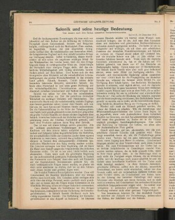 Salonik und seine heutige Bedeutung.