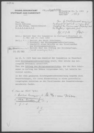 Feuerbach: Inspektionsbericht 1963