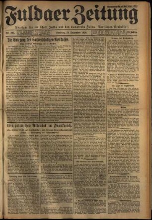 Erste Ausgabe vom Sonntag, den 23. Dezember 1928.