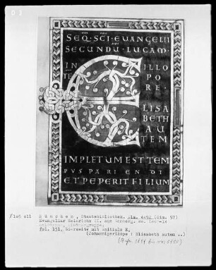 Perikopenbuch Kaiser Heinrichs II. für den Bamberger Dom — Zierseite mit Initiale E, Folio 151