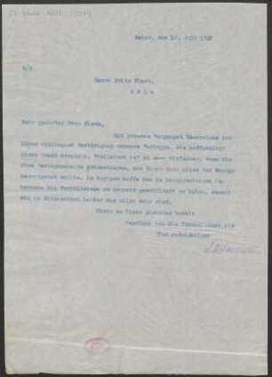 Brief an Fritz Fleck : 16.07.1913