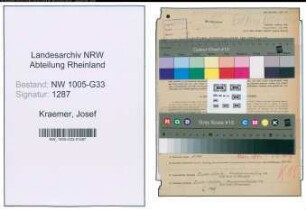 Entnazifizierung Josef Kraemer , geb. 14.07.1901 (Lehrer)