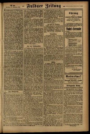 Zweite Ausgabe vom Dienstag, den 13. September 1921.