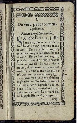 I. De vera peccatorum agnitione