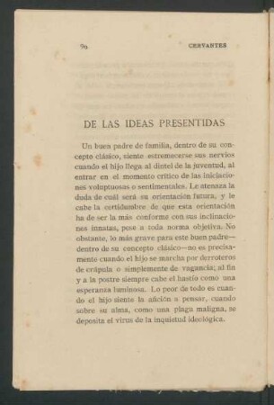 De las ideas presentidas
