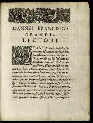 Ioannes Franciscus Grandis Lectori.