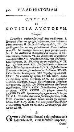 Caput VII. De notitia auctorum