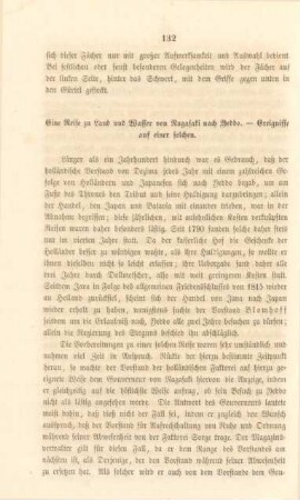 Eine Reise zu Land und Wasser von Nagasaki nach Yeddo. Ereignisse auf einer solchen