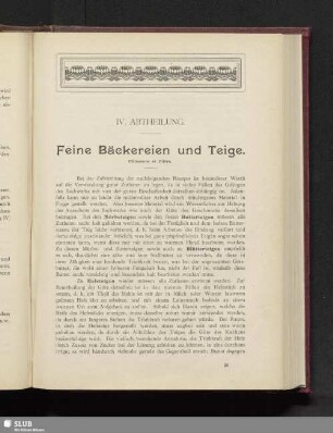 IV. Abtheilung. Feine Bäckereien und Teige