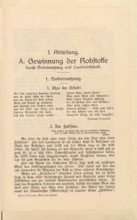 A. Gewinnung der Rohstoffe