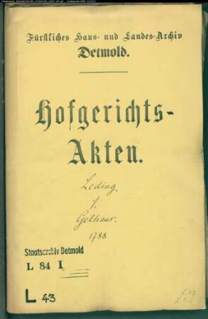 Leding, Johann Nr. 66 zu Schötmar gegen Wilh. Ulrich Gelhaus Nr. 1 zu Schötmar - Schuldforderung